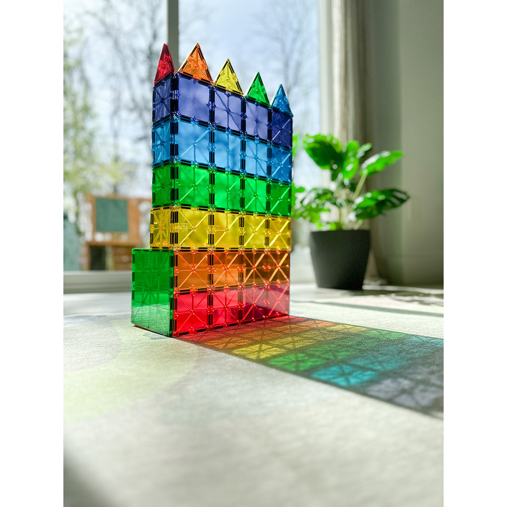 Magna-Tiles Clear Colors, Magnetic Building Set with 100 Pieces