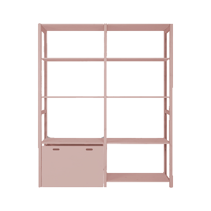By Aulum Eshøj Shelf with Storage, H: 179 / H: 198 x W: 163 cm - Blush