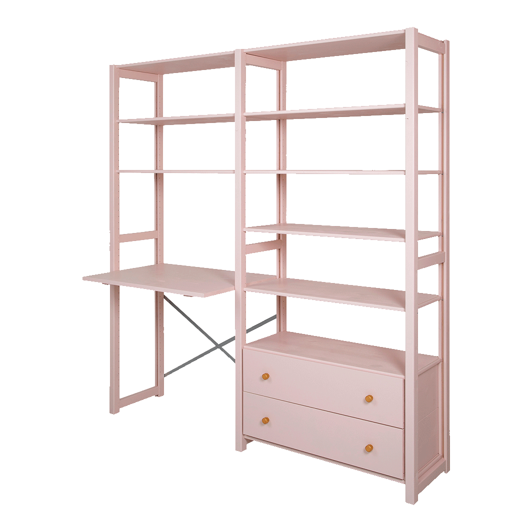 By Aulum Agger Deluxe Stigereol m. skrivebord, H: 179 x B: 163 cm - Blush