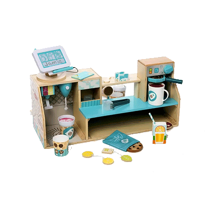 Melissa &amp; Doug Wooden Play Food Set, Barista Coffee Bar – 35 Pieces