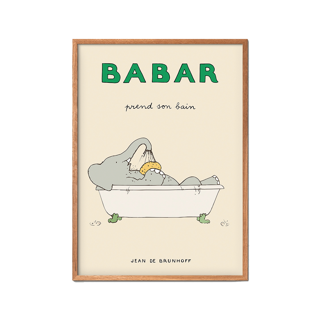 Babar Bathtub Poster – Jean de Brunhoff, Available in Various Sizes