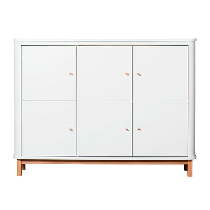 Oliver Furniture Multi-Cabinet with 3 Doors, White/Oak
