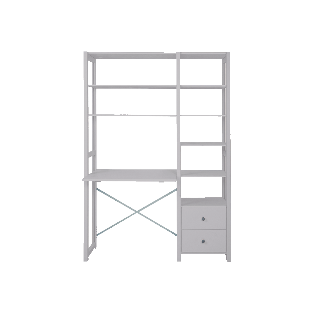 By Aulum Astrup Ladder Shelf with Integrated Desk, H: 179 / H: 198 x W: 125 cm – Mushroom