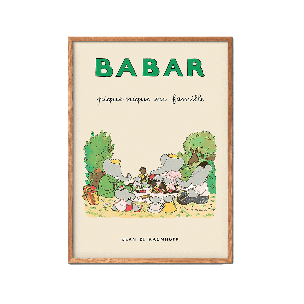 Family Picnic, Babar Poster by Jean de Brunhoff - Multiple Sizes Available