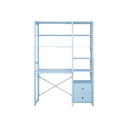 By Aulum Astrup ladder shelf with integrated desk, H: 179 / H: 198 x W: 125 cm – Himalayan Blue