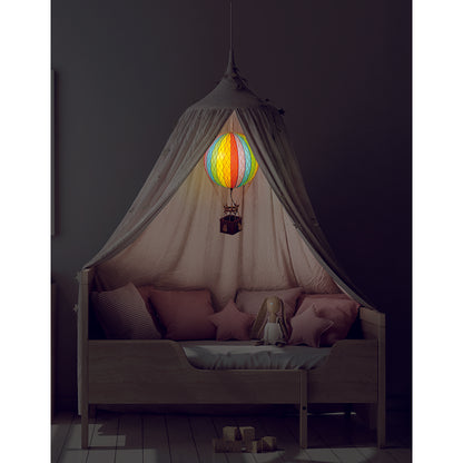 LED Balloon with Blue Stars - 32 cm