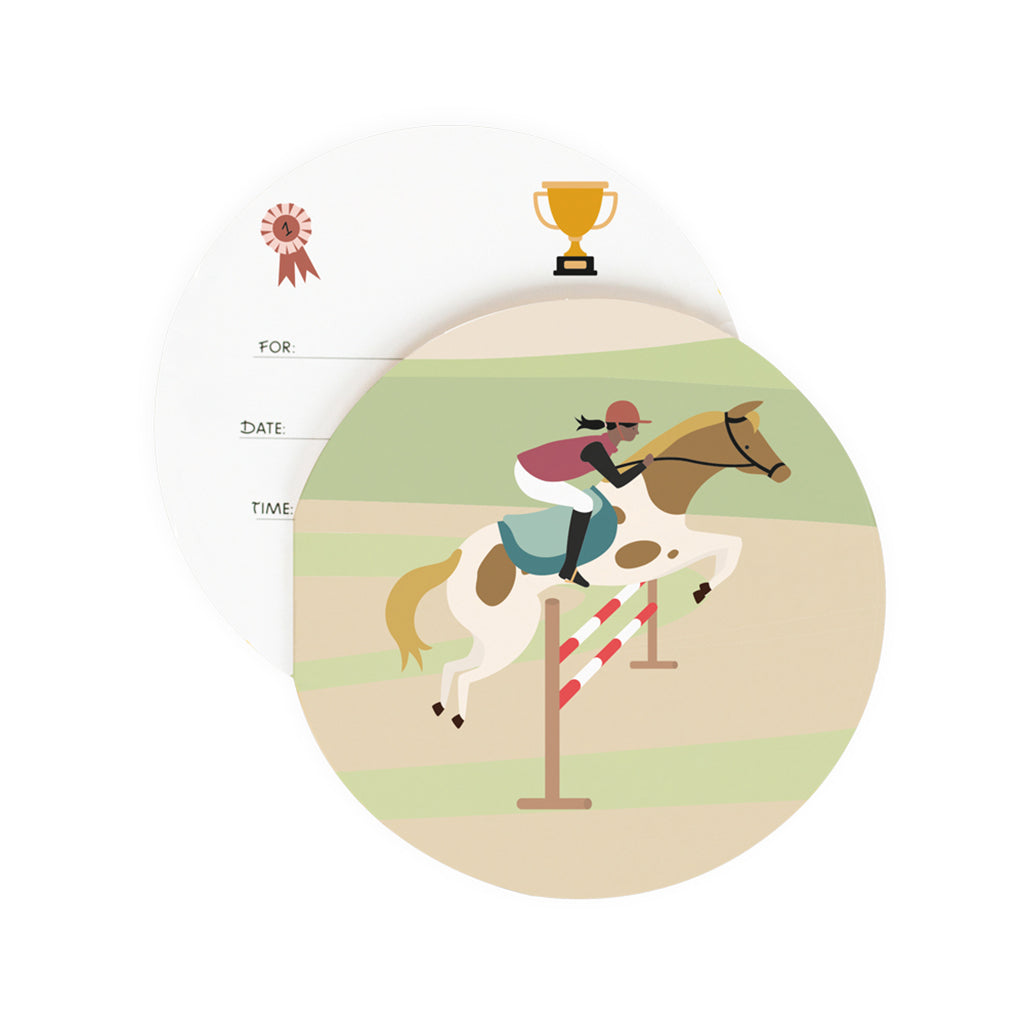 My Little Day Round Invitations, Set of 8 - Horse Theme