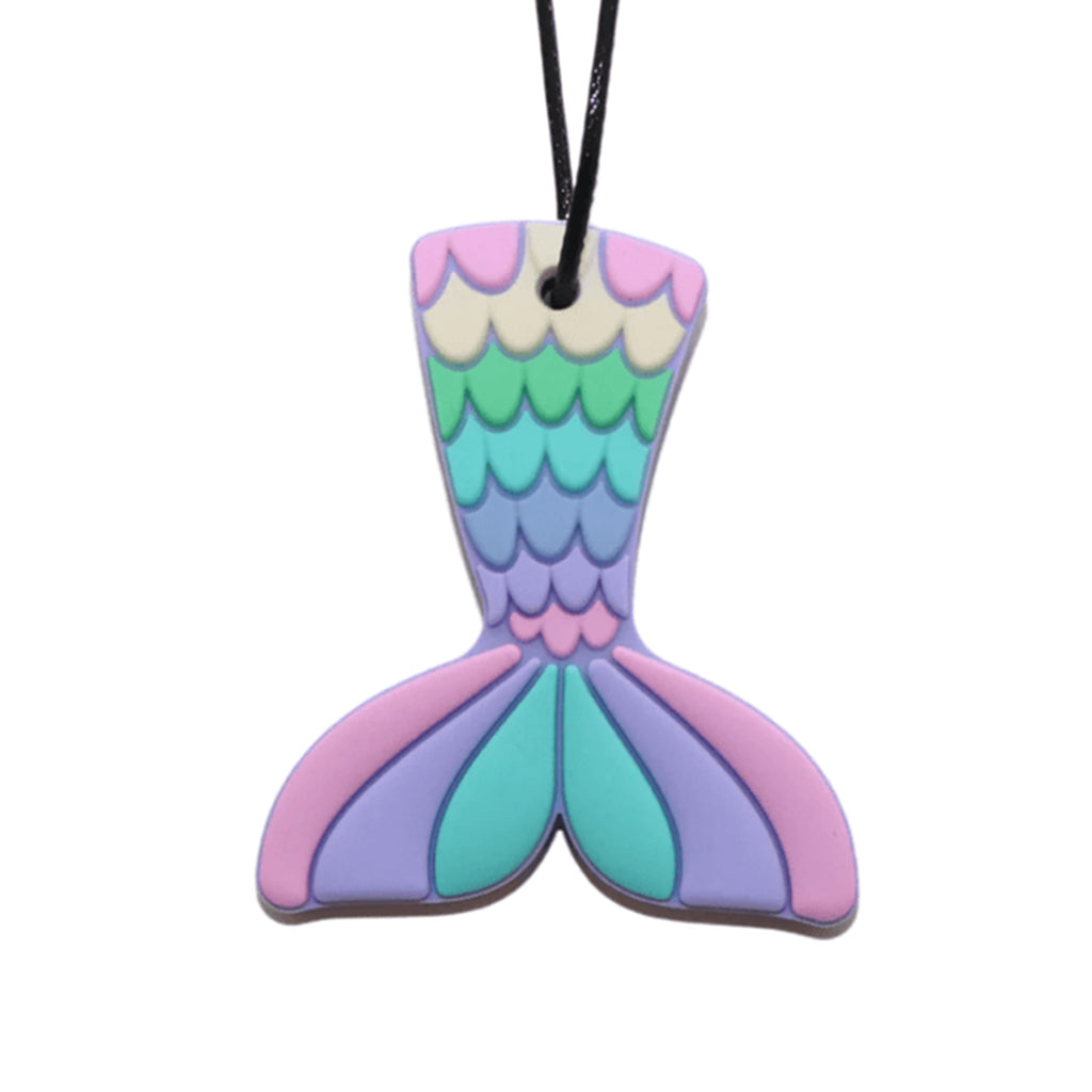 JellyStone Designs, Sensory Chew Necklace, Medium - Pastel Mermaid Tail
