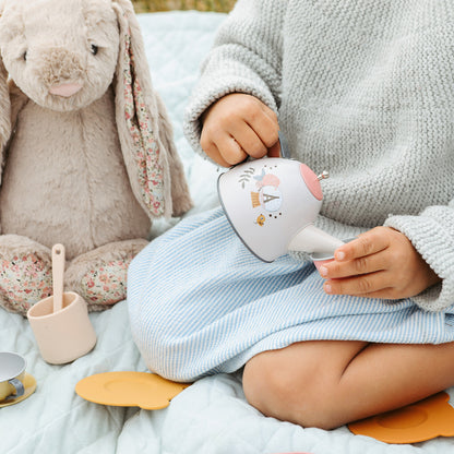 Moulin Roty Suitcase with Tea Set, 14 Pieces - Les Parisiennes