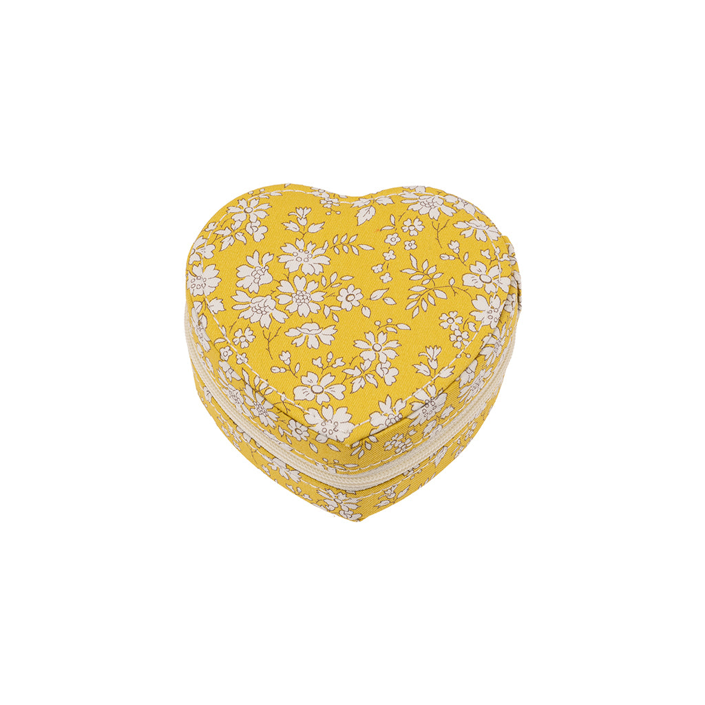Bon Dep Jewelry Box with Liberty Print, Heart - Capel Yellow