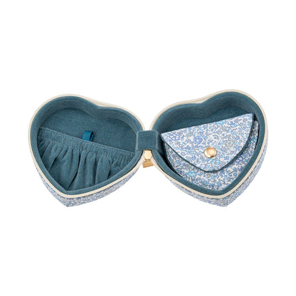 Bon Dep Jewelry Box with Liberty Print, Heart - Katie and Millie Light Blue