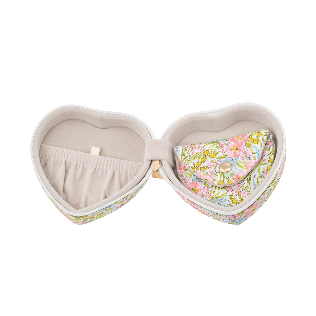Bon Dep Jewelry Case with Liberty print, heart – Swirling Petals Pink
