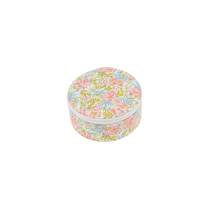 Bon Dep Jewelry Box with Liberty Print, Round - Swirling Petals Pink