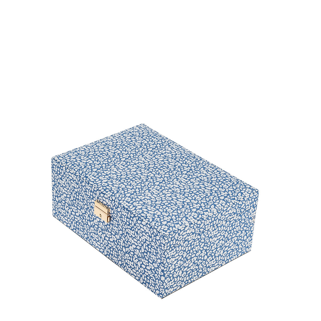 Bon Dep smykkeskrin m. Liberty print, Square - Faether blue
