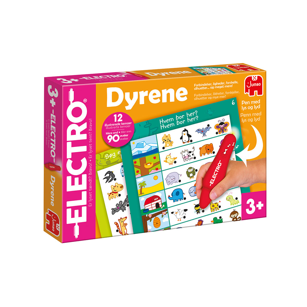 Jumbo Electro, Play and Learn with Light Pen - Animals, (Danish and Norwegian)
