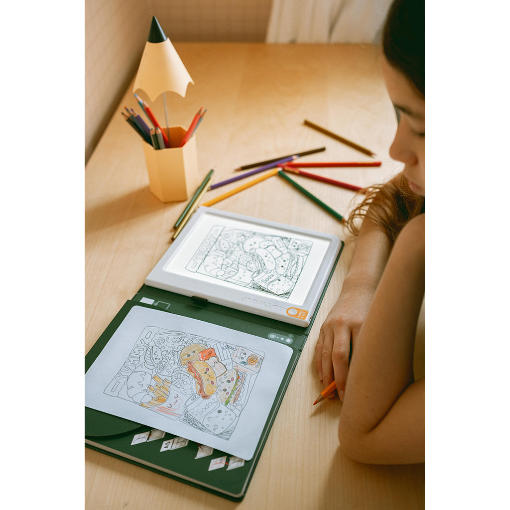 Kidywolf Kidydraw, Drawing Board with Light and Templates - Melí Meló