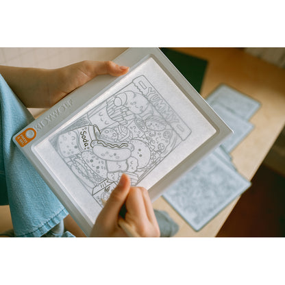 Kidywolf Kidydraw, Drawing Board with Light and Templates - Melí Meló