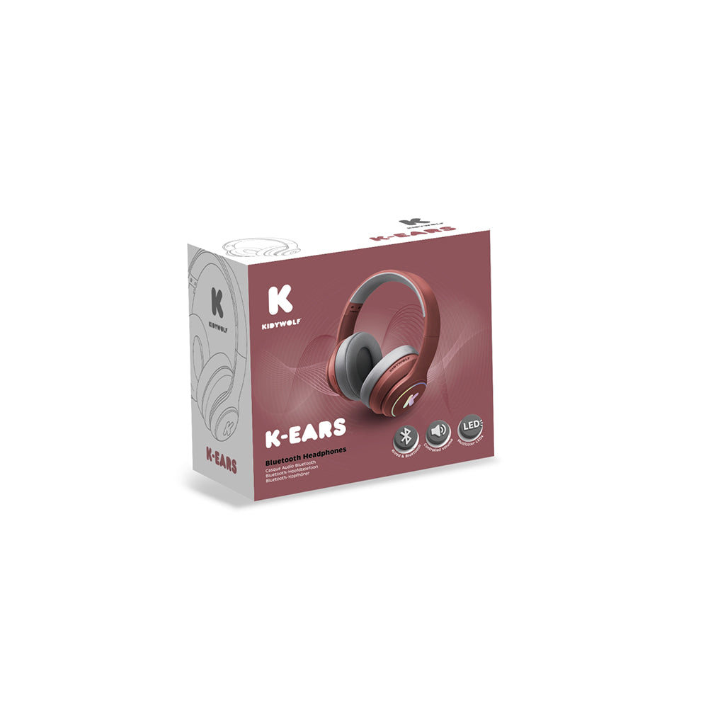Kidywold, K-Ears, Bluetooth Headphones - Red