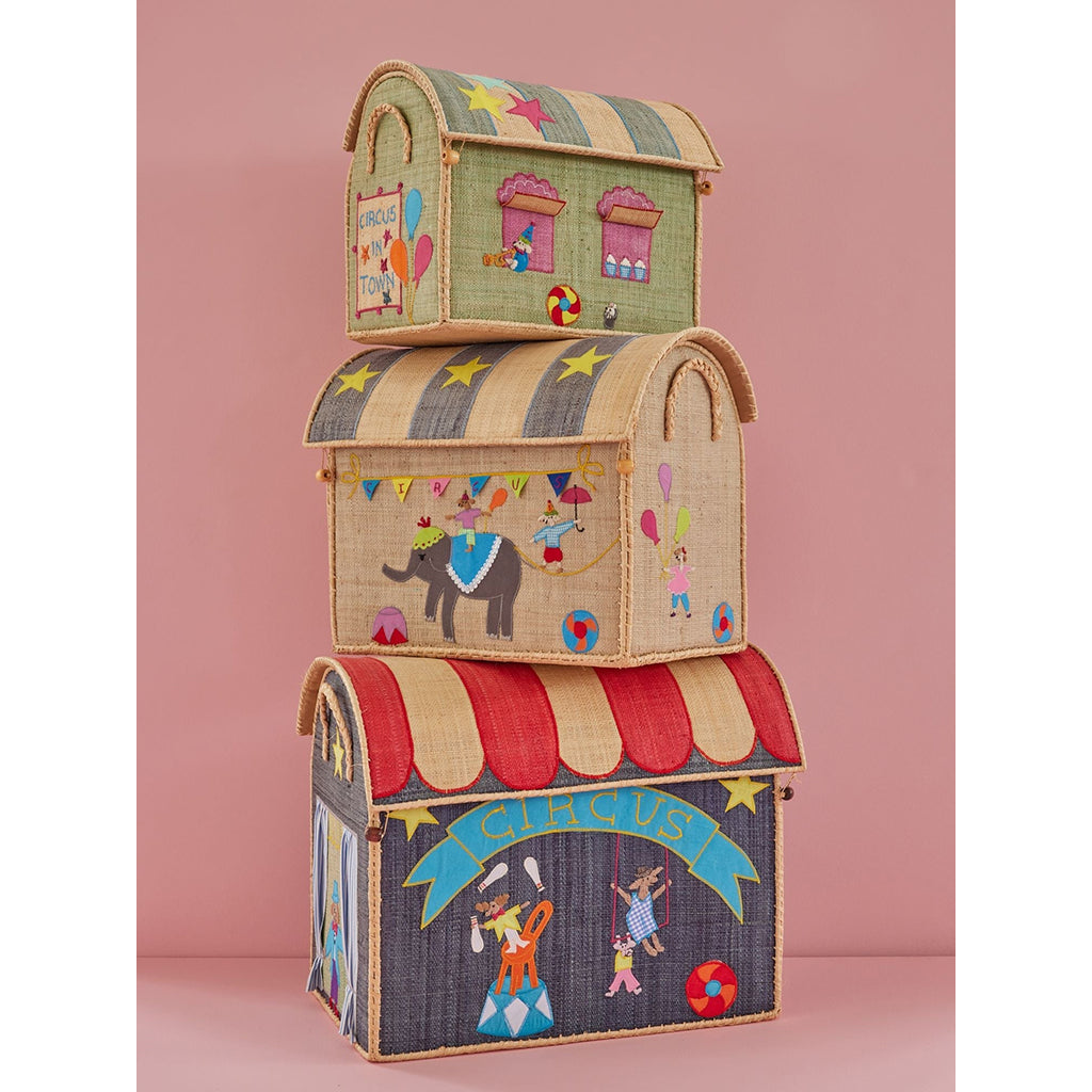 Rice Basket House for Storage, Extra Small, Blue - Circus