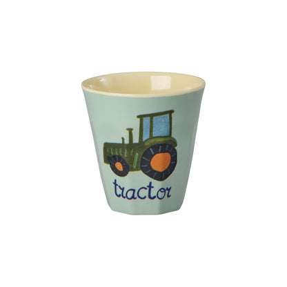 Rice melamin kopper, Blue ABC print, 6-pak - Lille