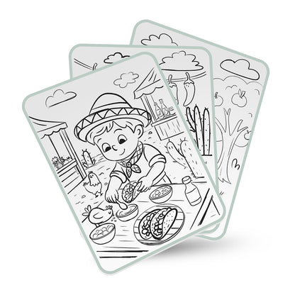 Kidywolf Kidydraw, drawing board with light and templates – Food