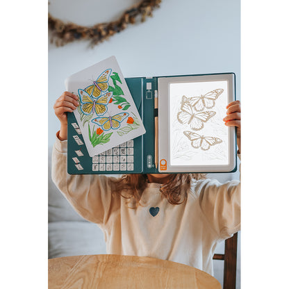 Kidywolf Kidydraw, Drawing Board with Light and Animal Stencils