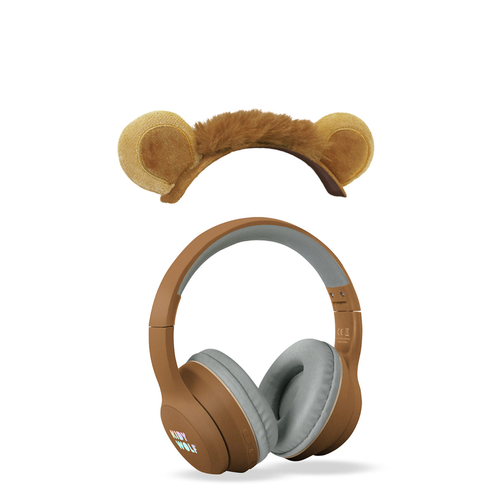 Kidyears – Bluetooth Headphones with Magnetic Animal Ears – Lion