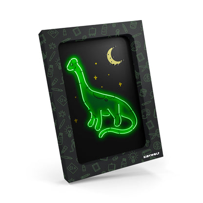 Kidyneon, DIY Glow-in-the-Dark Pictures with Green Neon Thread - Dinosaur