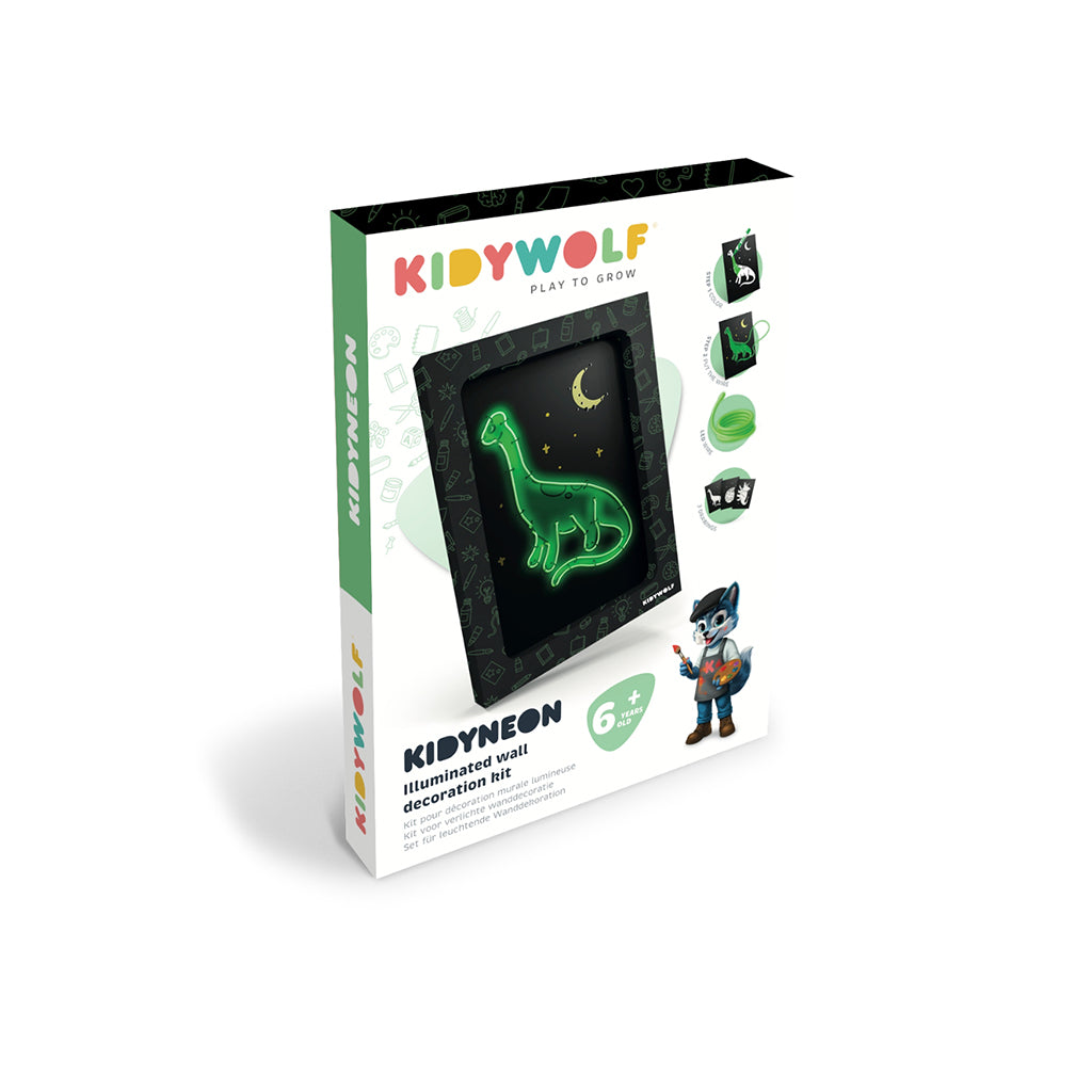 Kidyneon, DIY billede med grøn neotråd - Dinosaur