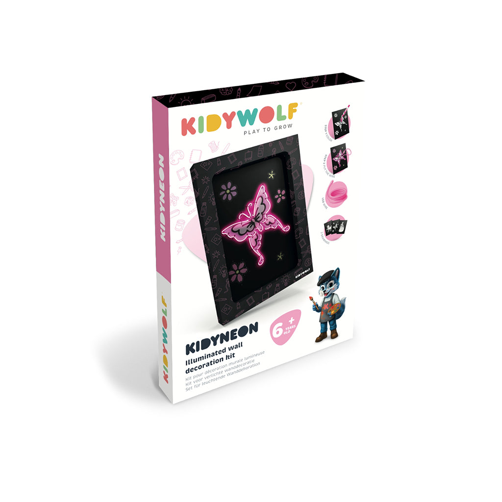 Kidyneon, DIY selvlysende billeder med pink neotråd - Once upon a time