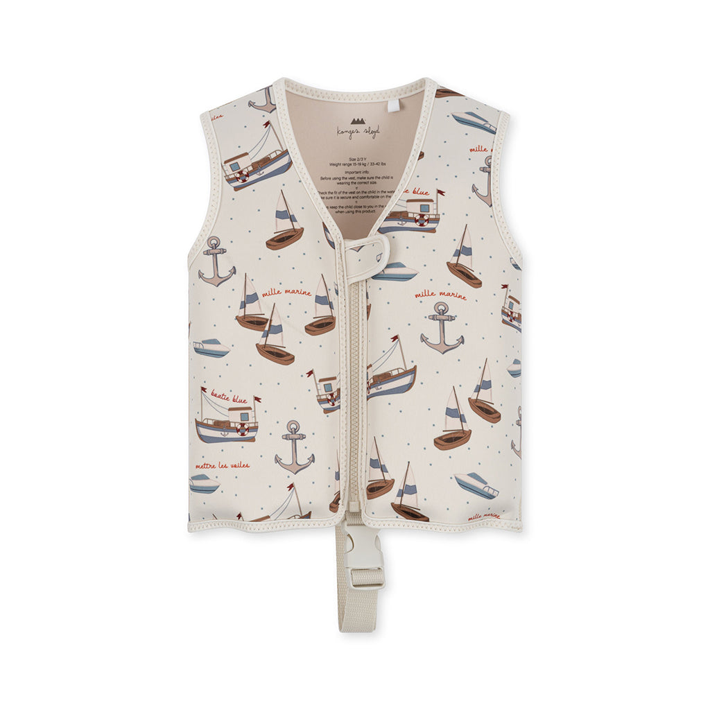 Konges Sløjd Swim Vest, Neoprene Float Frill Vest - Sail Away