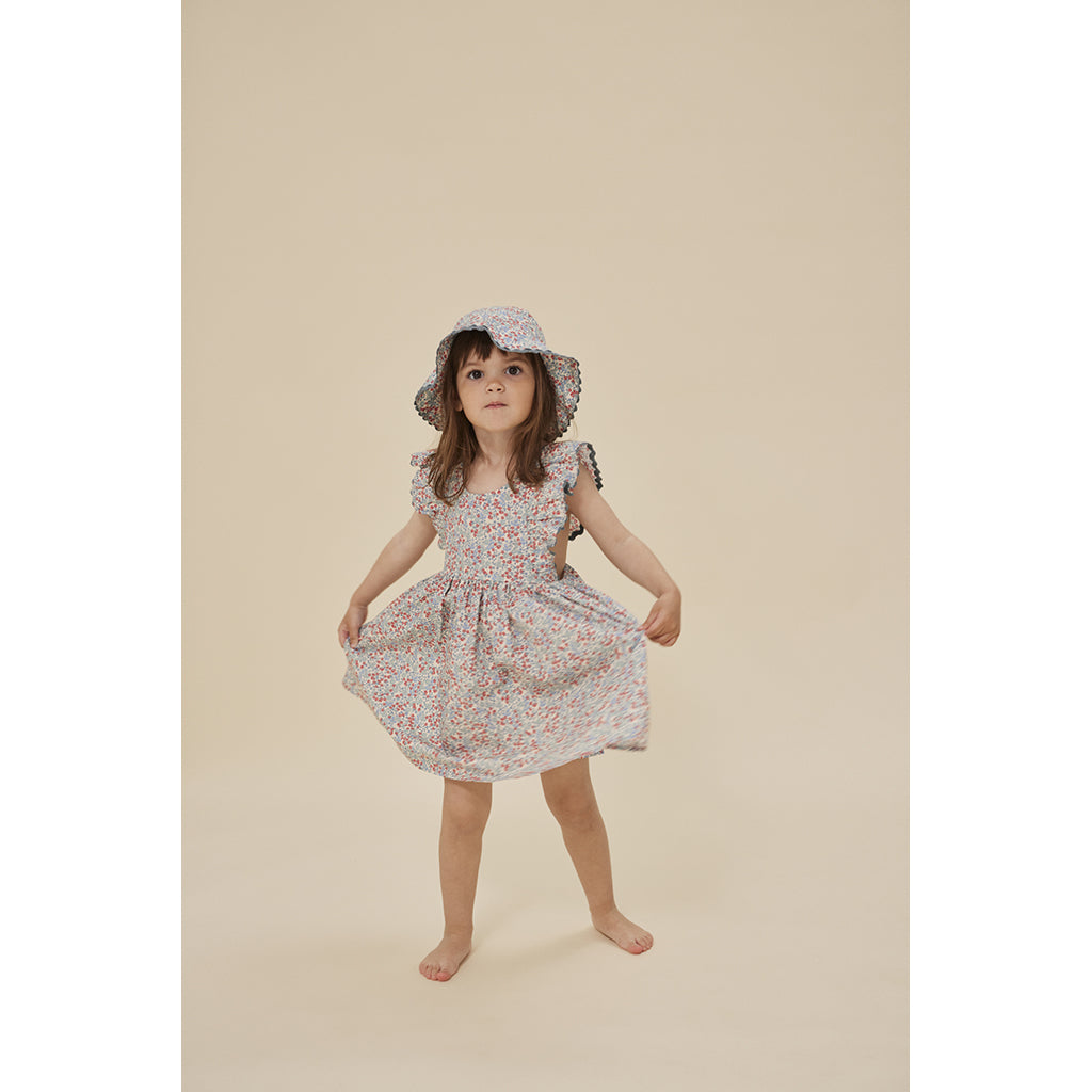 Konges Sløjd Verbena Sun Hat, Bibi Blue - Size 3 Months to 4 Years