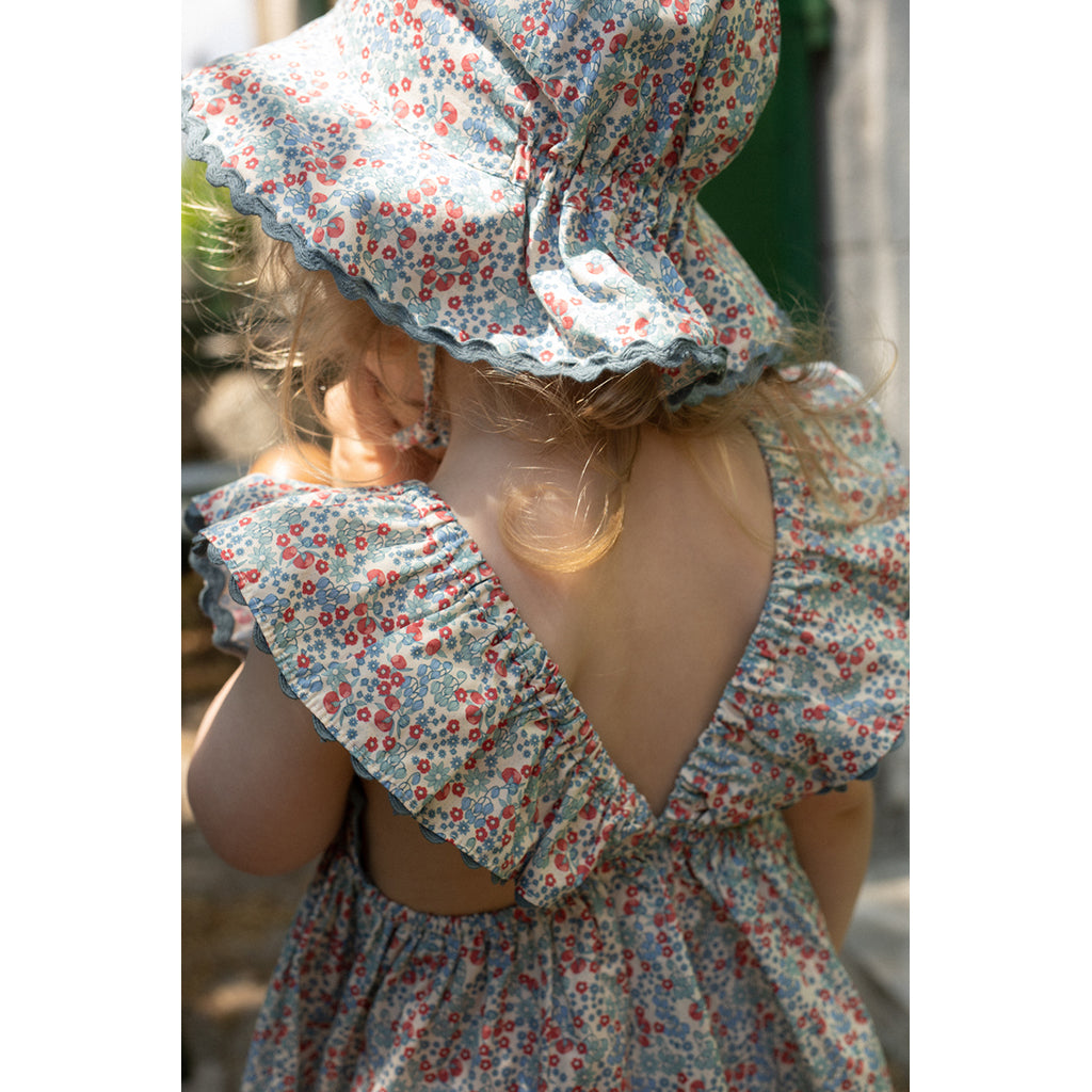 Konges Sløjd Verbena Sun Hat, Bibi Blue - Size 3 Months to 4 Years