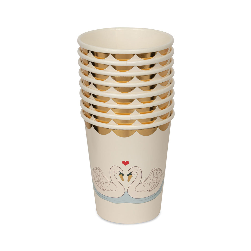 Konges Sløjd Paper Cups, Swan Design - Set of 8