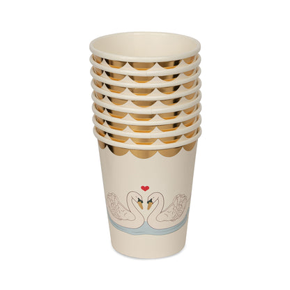 Konges Sløjd Paper Cups, Swan Design - Set of 8