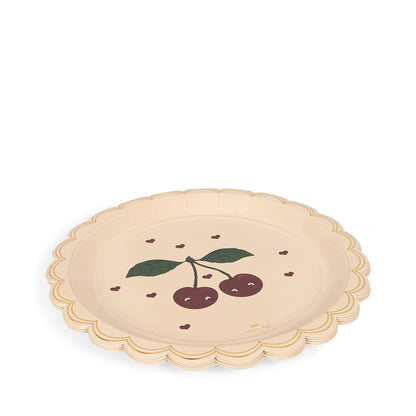 Konges Sløjd Paper Plates, Cherry - Set of 8