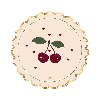 Konges Sløjd Paper Plates, Cherry - Set of 8
