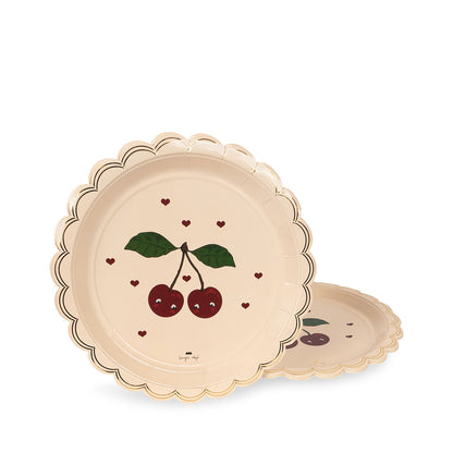 Konges Sløjd Paper Plates, Cherry - Set of 8