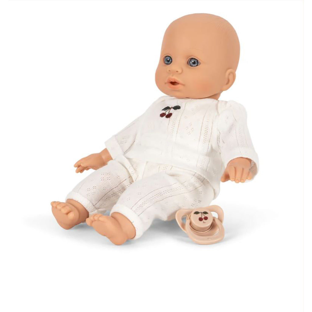 Konges Sløjd Luna Baby Doll in Carrycot with Pacifier and Doll Outfit – Exclusive
