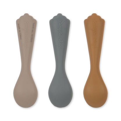 Konges Sløjd Silicone Shell Spoons, Set of 3 - Warm Grey