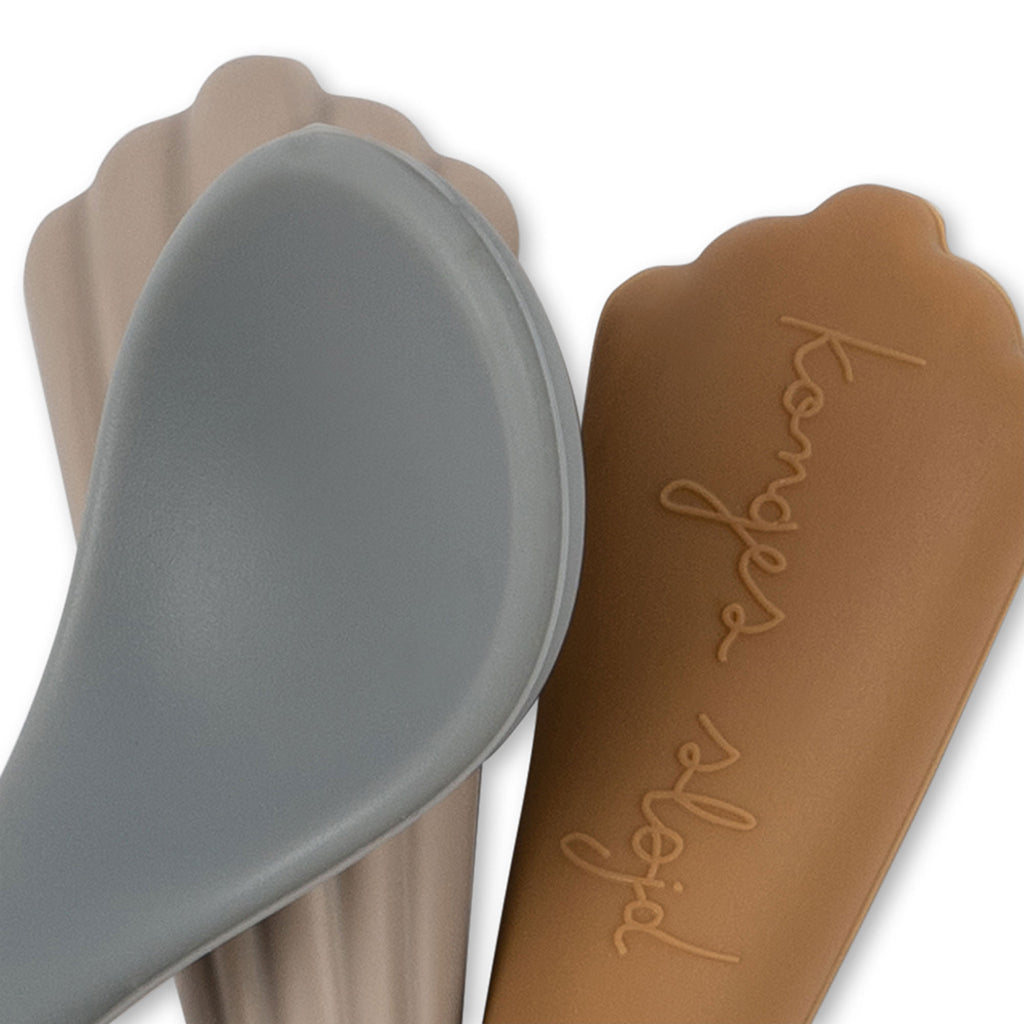 Konges Sløjd Silicone Shell Spoons, Set of 3 - Warm Grey