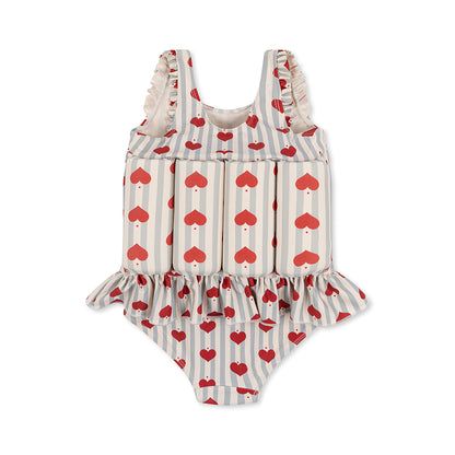 Konges Sløjd badedragt m aftagelig flydeblokke, Amour blue stripe - str. 9 mdr. - 4 år