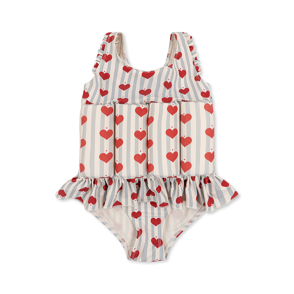 Konges Sløjd Swimsuit with Removable Floating Blocks, Amour Blue Stripe - Size 9 months to 4 years