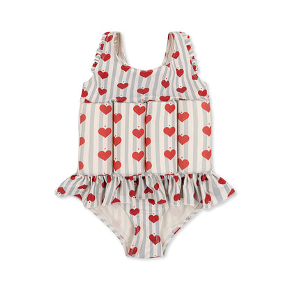 Konges Sløjd Swimsuit with Removable Floating Blocks, Amour Blue Stripe - Size 9 months to 4 years