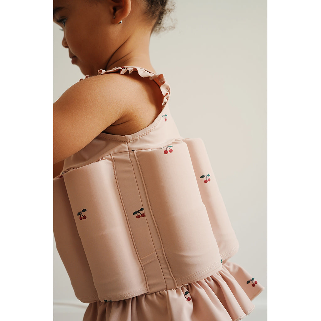 Konges Sløjd Swimsuit with Removable Floating Blocks, Cherry Blush – For Ages 9 Months to 4 Years