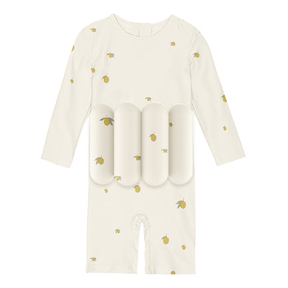 Konges Sløjd Full Swimsuit with Removable Float Blocks, Lemon – For Ages 9 Months to 4 Years