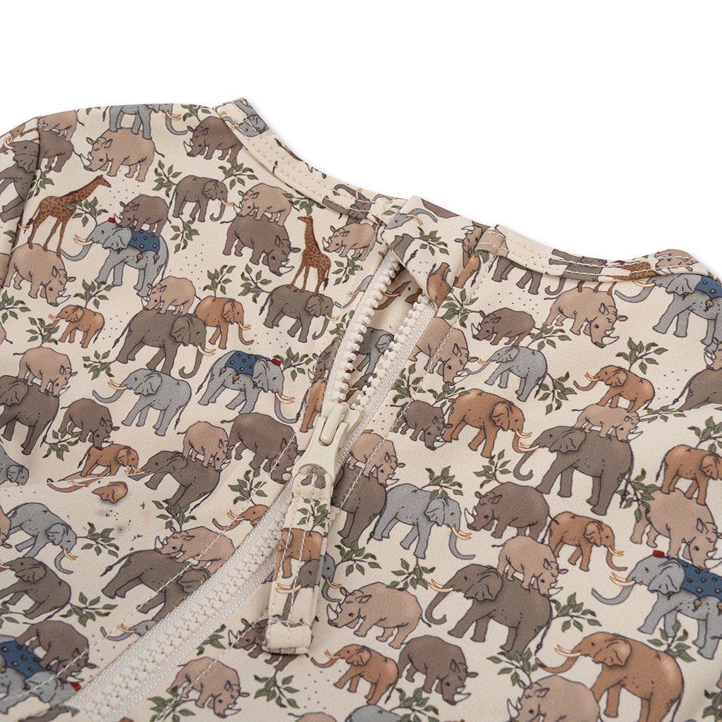 Konges Sløjd Swimsuit, Full Suit with Removable Float Blocks, Safari - Size 9 Months - 4 Years