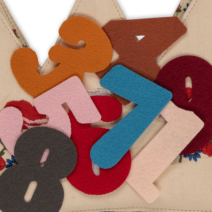 Konges Sløjd Birthday Crown, Fabric Crown with Felt Numbers, Flower - Ages 1-10