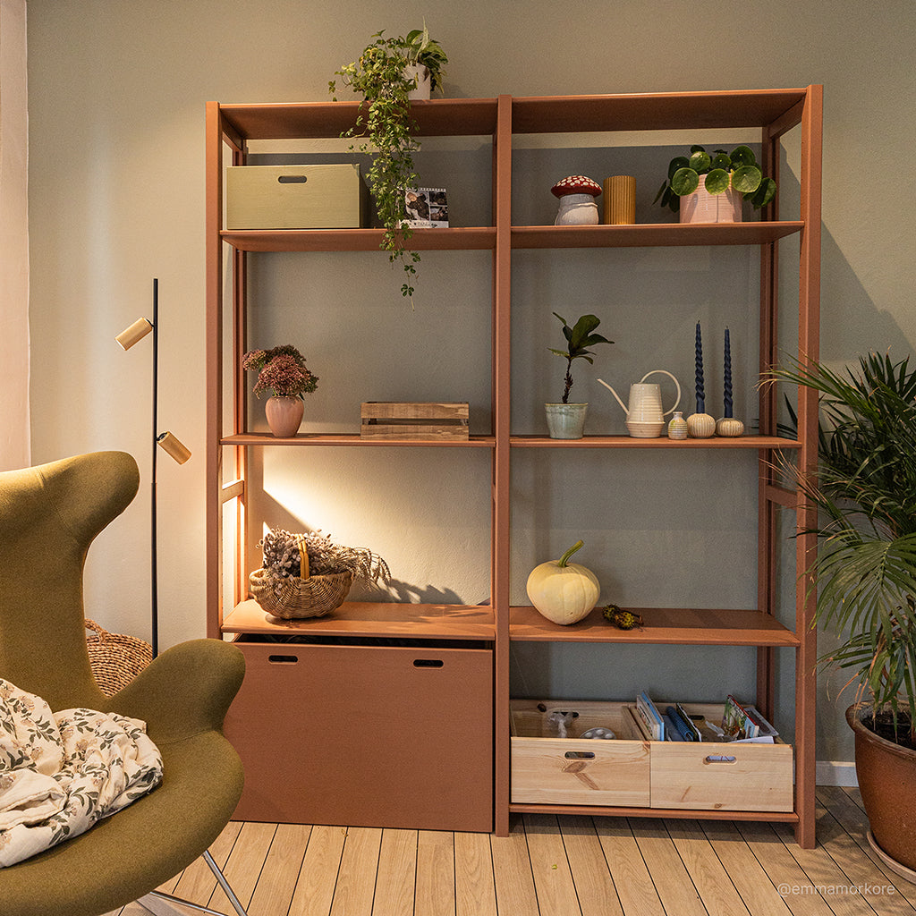 By Aulum Eshøj reol med opbevaring, H: 179 / H: 198 x B: 163 cm - Rusty