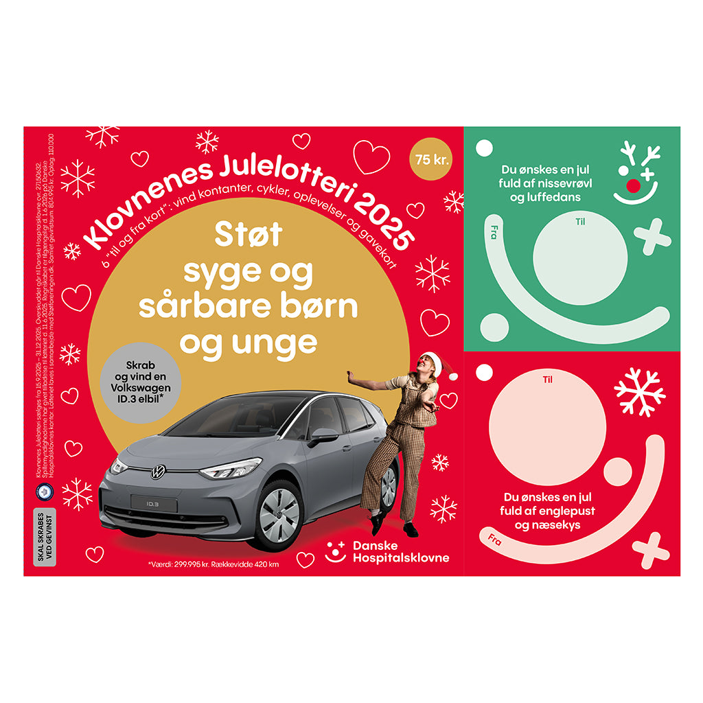 Gift Tags with Lottery, Set of 6 - Support Danske Hospitalsklovne